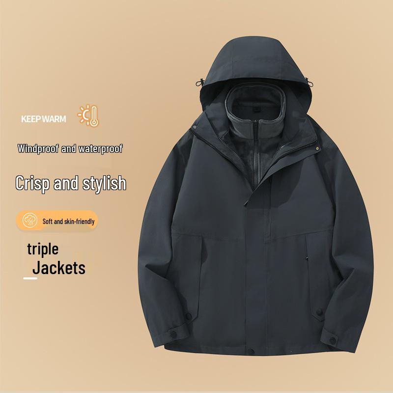 

Women s 3-in-1 Fleece-Lined Windproof & Water-Resistant Jacket for Autumn/Winter Mountaineering M