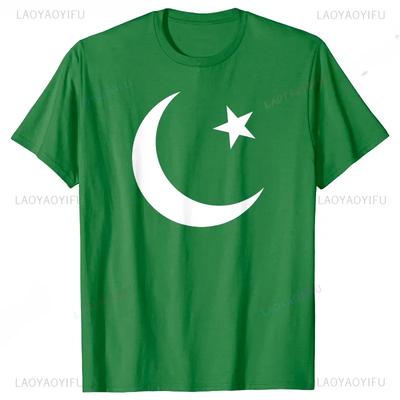 Baumwolle Pakistan Flagge 14. August Bedrucktes T-Shirt HERREN DAMEN UNISEX Hohe Qualität Baumwoll-T-Shirts Atmungsaktive Outdoor-Oberteile T-Shirt