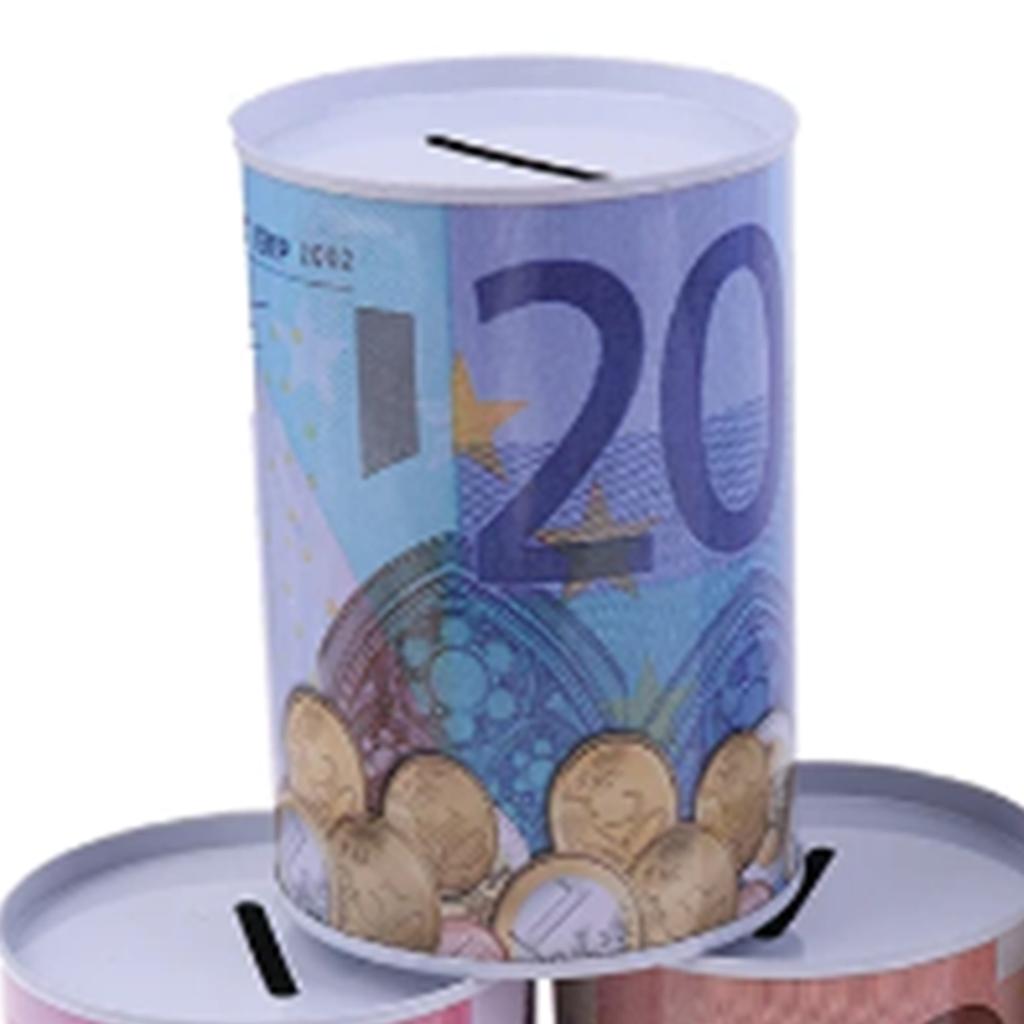 Cute EURO Coin Bank Money Box Durable Safe Metal Piggy Bank for Collecting Cash Saving Box