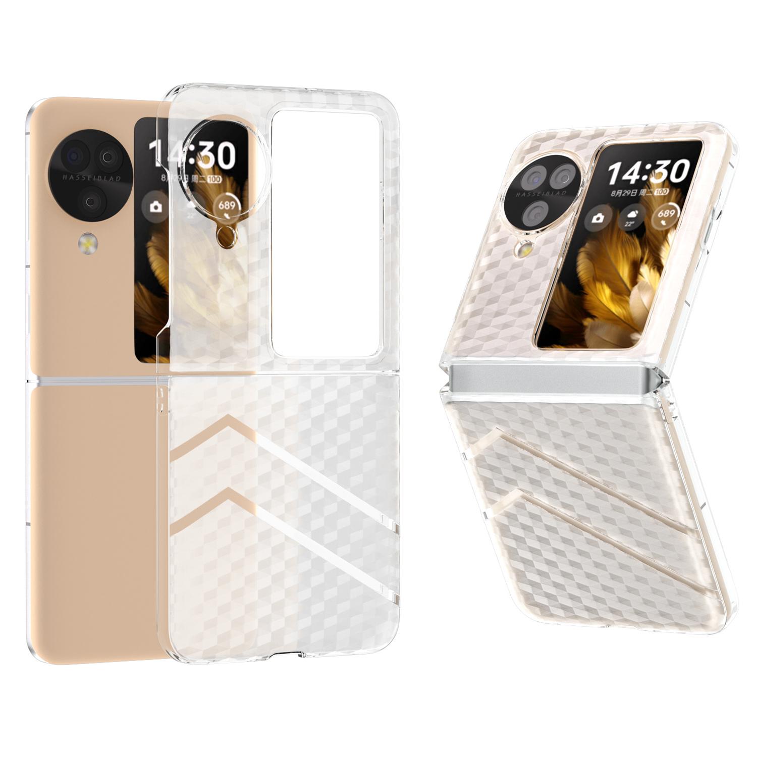 

For Oppo Find N3 Flip 5G PC Case Sea Sand Texture Transparent Folding Phone Cover A
