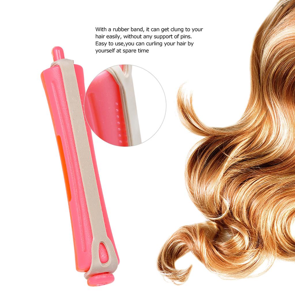 12 Pieces Salon Cold Rods Hair Roller With Rubber Band Curling Curler Perms Hairdressing Styling Tool for Girls Women Hair