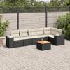 VidaXL Garden Lounge Set 7 Pcs with Cushions Black Wicker 3225454