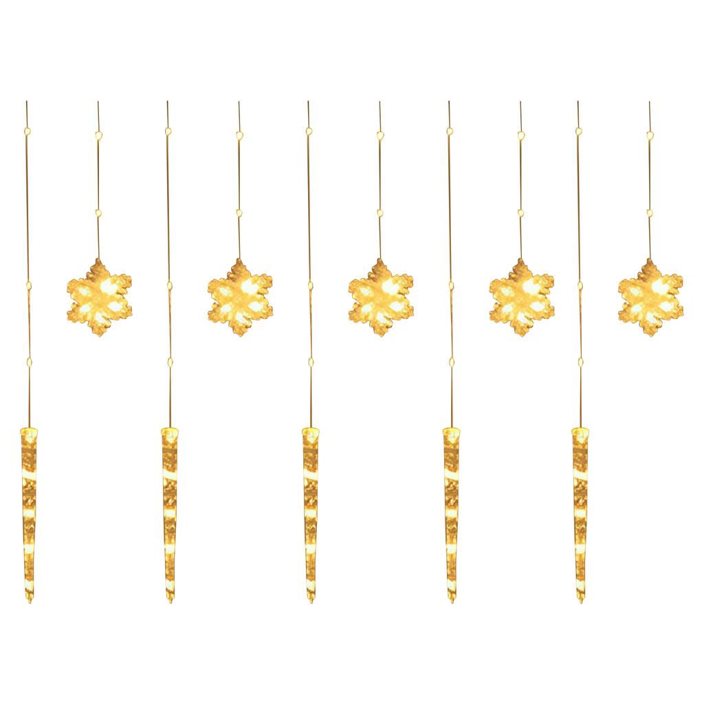Christmas Snowflake Icicle Lights Waterproof Curtain Lights with 8 Modes Snowflake Lights for Eaves Garden Yard
