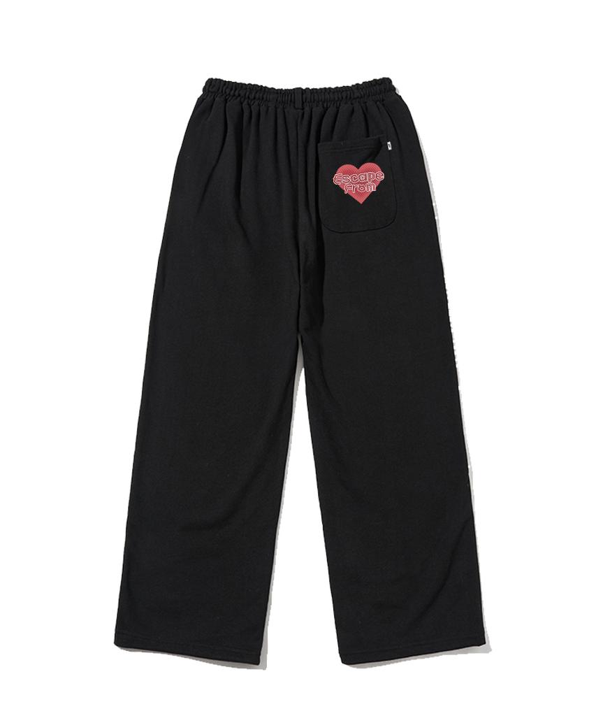 ESCAPEFROM Dot Heart Print Sweatpants Black