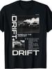 Men's Vintage Japanese JDM Tokyo Drift Race Car T-Shirt JDM Logo Drift Car Graphics Casual Round Neck Tee for Car Enthusiasts