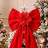 Velvet Christmas Bow Pre-Tied Tree Bows Red for Wedding Backdrop
