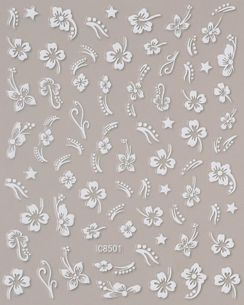 Fresh Little Hibiscus Flower Nail Art Sticker North American Style Hibiscus Small Flower Adhesive Nail Art Sticker Nail Decorative Sticker