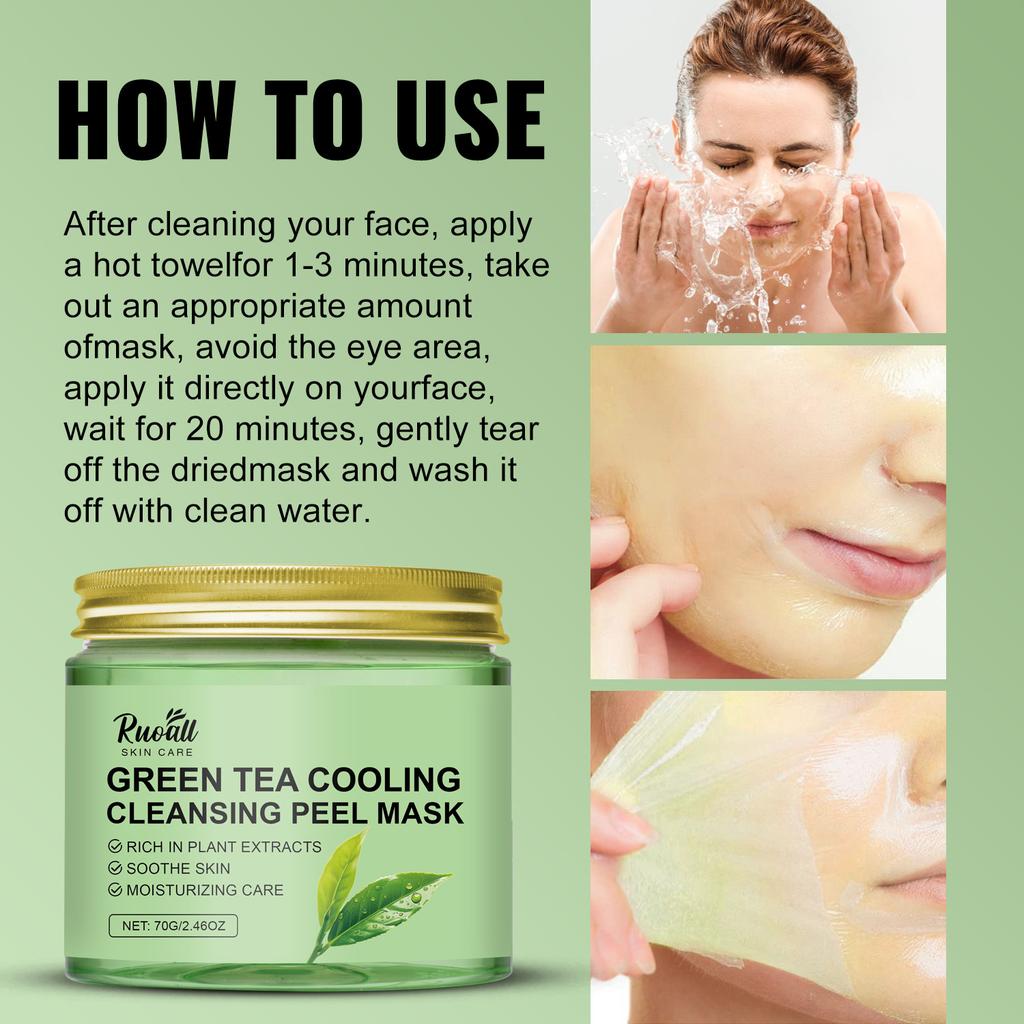 Grüntee Reinigung Auftragen Maske Grüntee Reinigung Abziehen