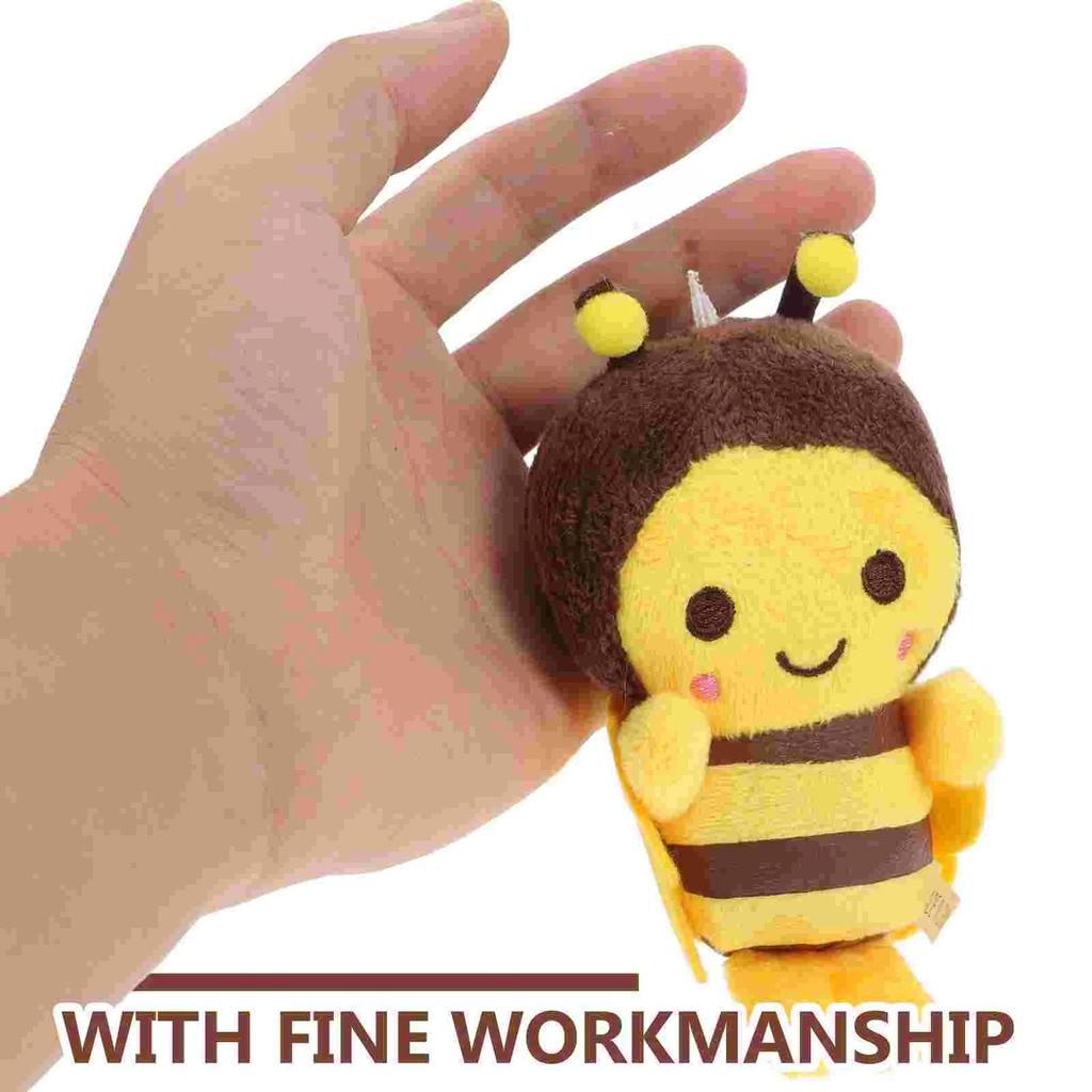 1/5/10 Pcs Little Bee Dog Toy Plush Pendant Cute Keychain Plush Bag Charm Bumble Stuffed Dolls Backpack Mini