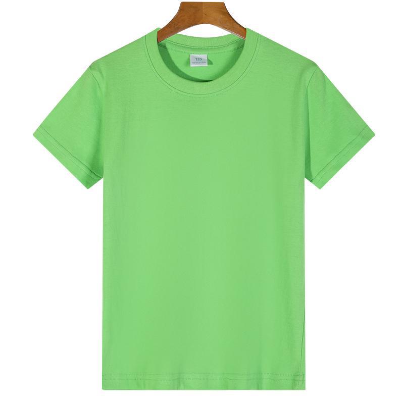 In Stock: 200G Pure Cotton Children's Short Sleeve Round Neck T-shirt - Customizable Class or Parent-Child Uniform