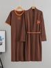European Knit Dress Set: Women's Long Cardigan Coat & Short Sleeve Dress for Autumn/Winter