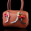 Y2K New Woven Rope Bag Keychain Ins Leather Rope Cherry Pin Contrast Color Bag Hanging Keychain For Women Bag charm Jewelry Gift