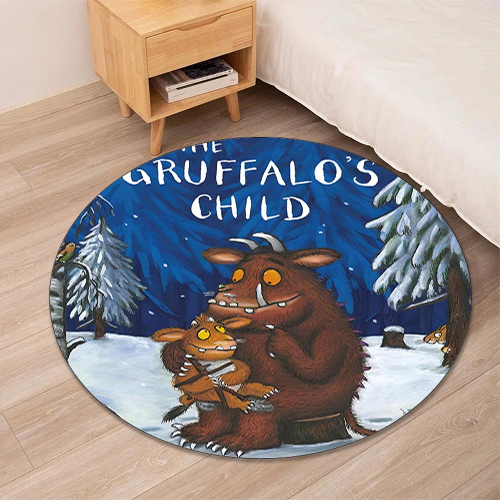 The Gruffalo Printed Round Rug Carpet Chair Rug Area Rug Entryway Doormats,for Office Chair Living Room Bedroom Kitchen Room.