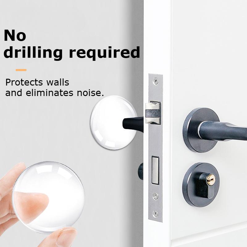 1/3/6pcs Self-Adhesive Door Stop Wall Protectors Transparent Rubberized Bumpers Prevent Wall Damage & Noise, Reusable No-Drill Installation