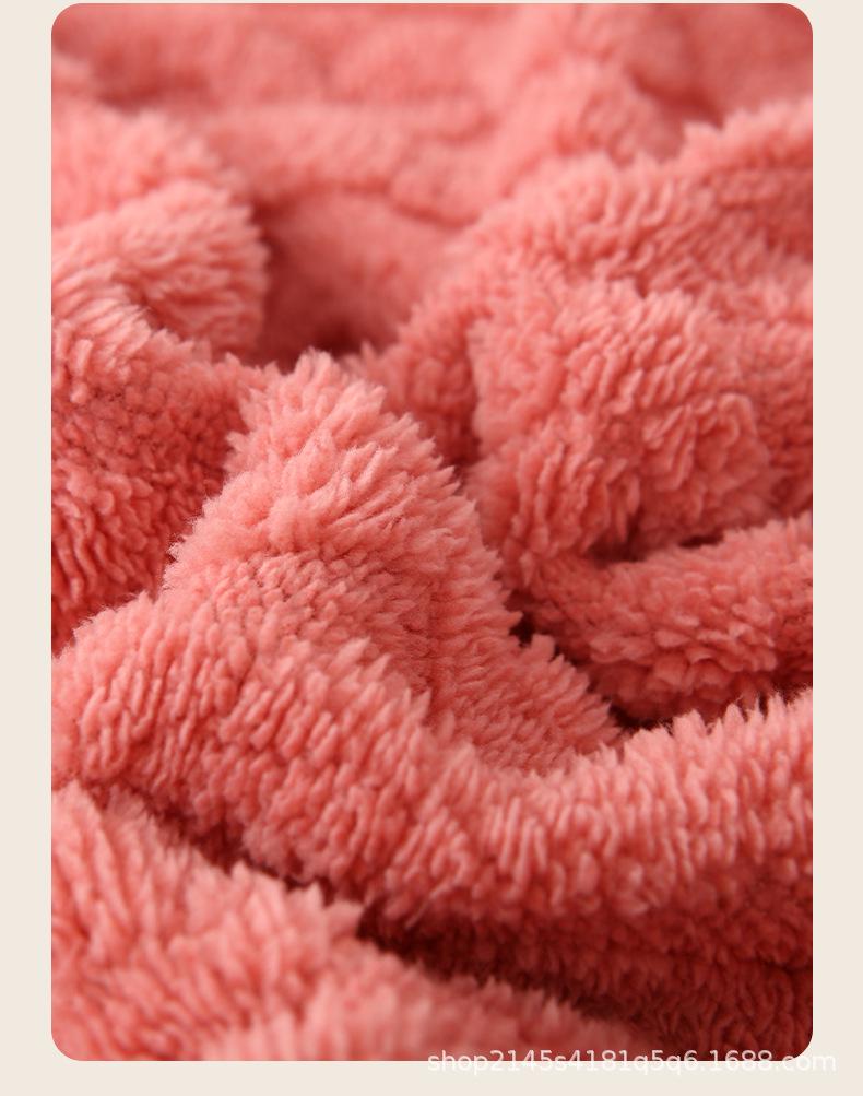 Korallfleece Langer Bademantel - Warme Winter-Homewear-Pyjamas