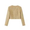   European and American Style New Women's Clothing, Short Jacket with Padded Shoulder Decoration, Long-sleeve Metal Thread Construction