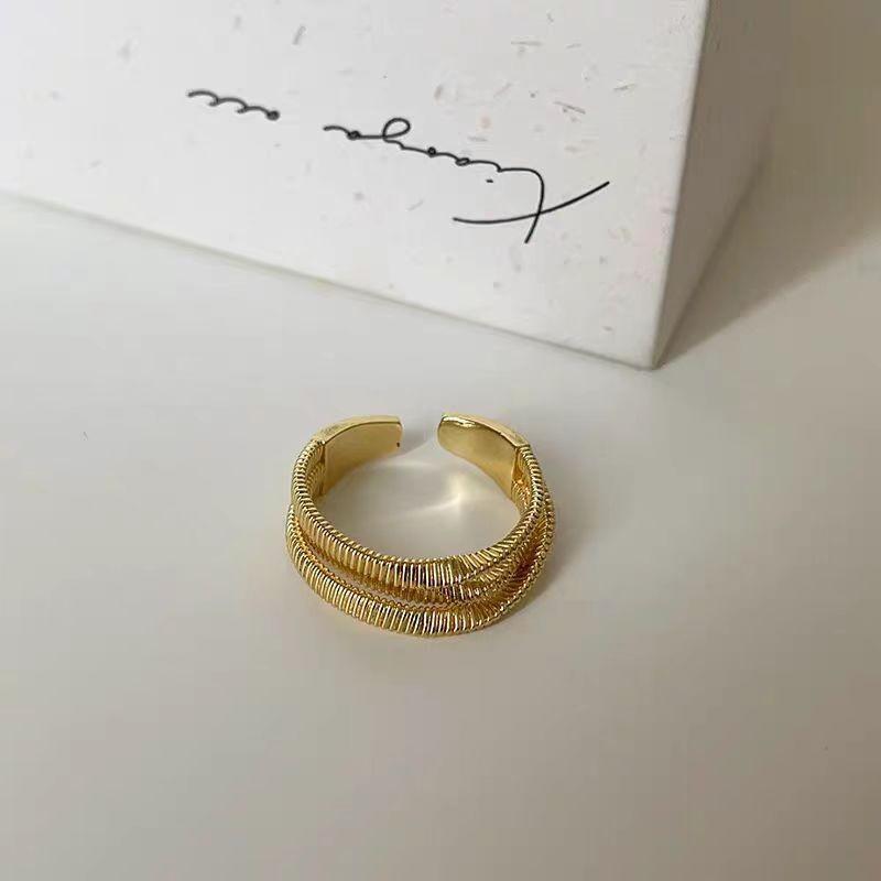 Red French Cute Girlish Bow Love Niche Design Alloy Ring Women'S Light Luxury High-End Sense