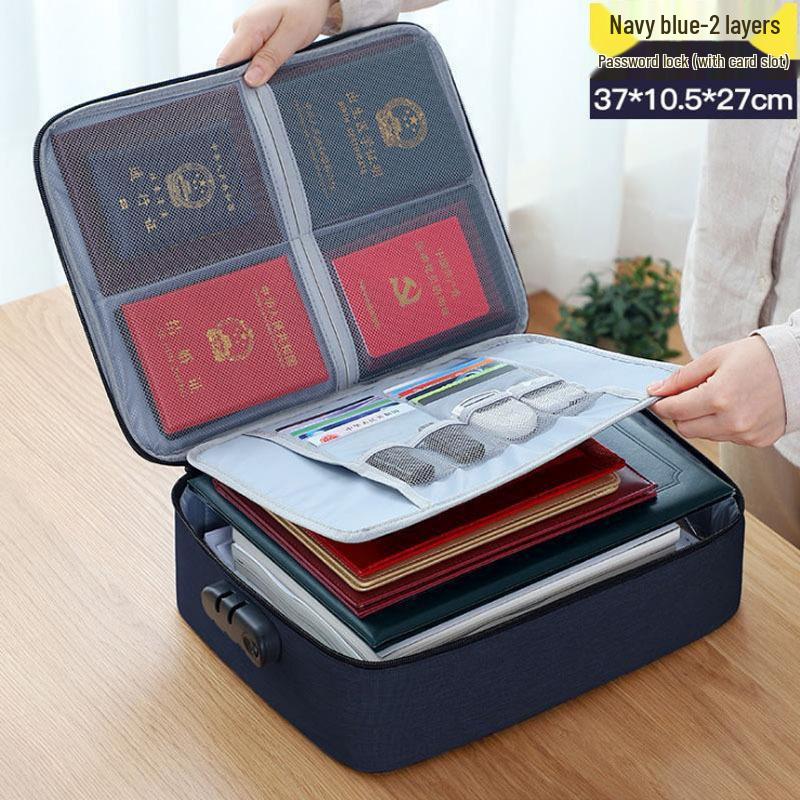 Multilayer Document Organizer Bag for Home: Household File, Birth Certificate Storage & Heavy Document Archive