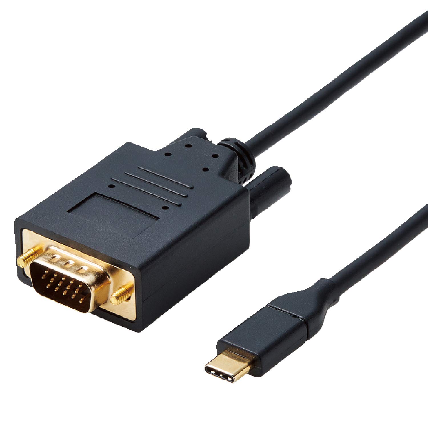 

ELECOM USB-C to VGA 2.0m Conversion Cable, Black (Compatible with iPhone 16/16 Pro/16 Pro Max/16 Plus) CAC-CVGA20BK
