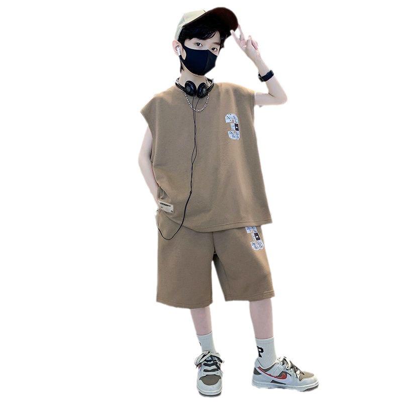 Boys' 2024 Cool Summer Sleeveless Vest Suits - Stylish Street Sportswear for Kids