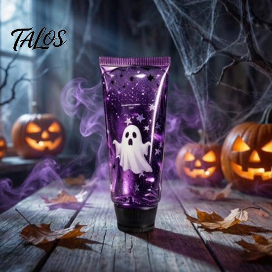 Portable Sensory Tools Halloween Toothpaste Stress Ball, Ghost Purple Starry Slow Rising Soft Tpr Decompression Fidget Toy, Squeeze for Anxiety Relief