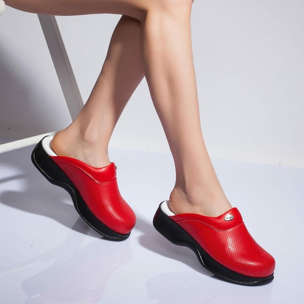Orthopädische Clogs Leder – Komfortschuhe mit Memory-Schaum main image 1