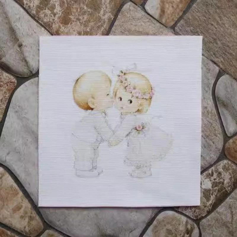 

DIY Patchwork Hand Quilting Bags Tecido Angel Patchwork Child Digital Print Painting Fabric Cotton Hand Dyed Sewing 15x15cm