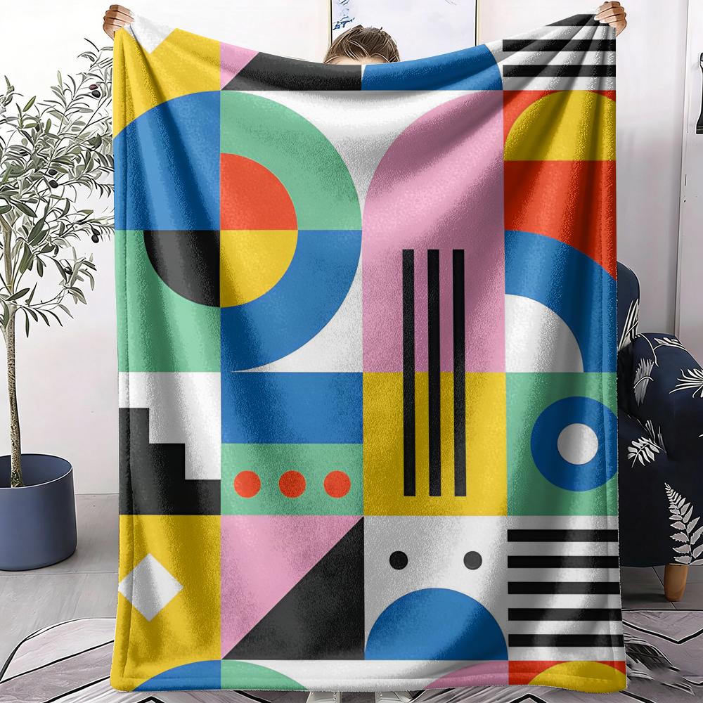 Colorful Vectors Throw Soft Flannel AC Blanket Lightweight Summer Nap Throw Cozy  Blanket for Sofa Bed Travel Home