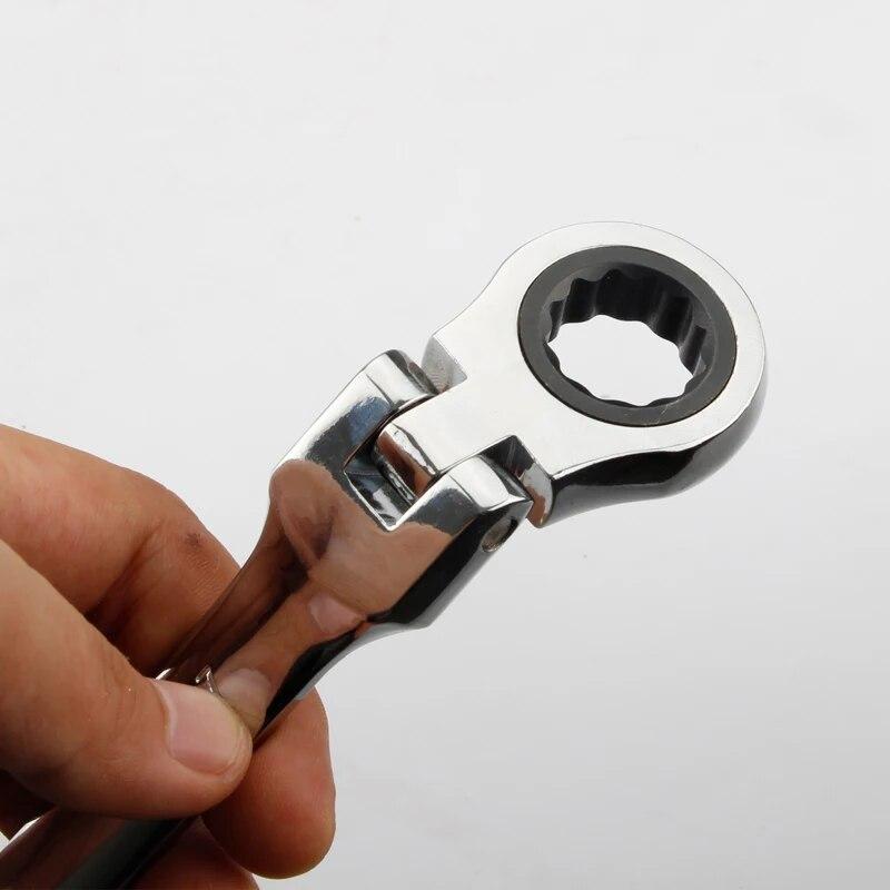 Activități multifuncționale Set chei cu clichet 180 de grade Chei flexibile cu cap deschis Unelte de mână pentru reparații auto Cheie combinată