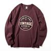 Long-Sleeved T-Shirt for Men 2025 Autum New Style American Retro Printed Pure Cotton Brushed T-Shirt Round Neck Casual Bottoming Shirt