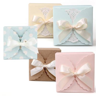 10 pezzi bianco rosa azzurro beige carta kraft sacchetto abbronzante grazie regalo scatola confezione bomboniera festa di nozze sacchetti di caramelle con nastro