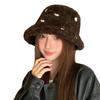 Women's Lambswool Dot Bucket Hat - Cute, Versatile, Warm Autumn/Winter Fashion in Japanese Ins Style