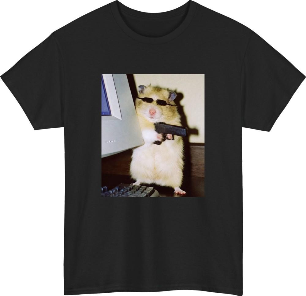 Funny Animal Vintage Graphic TShirt Hamster Unisex Meme Cringe Funny Tee