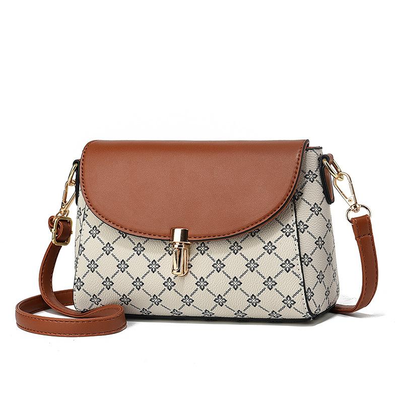 High Quality Women's Leather Square Bags Contrast Color Shoulder Bags for Women Designer Brand Female Cross Body Bag