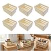 6/12Pcs Small Wooden Storage Box Nesting Crates Decorative Basket Natural Pine Handcrafts Box For Table Dollhouse