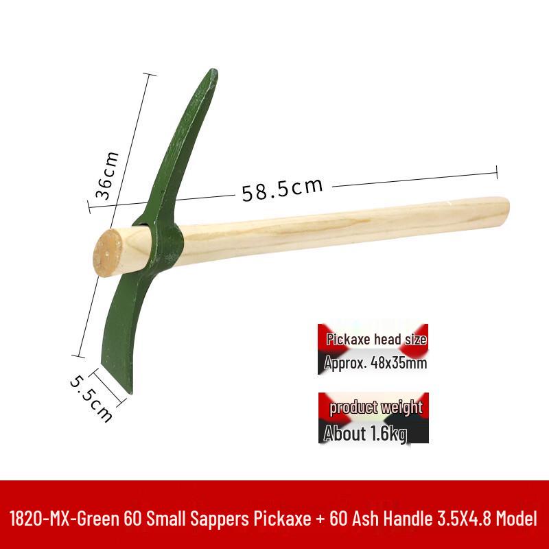 Outdoor Rescue Pickaxe with Wooden Handle