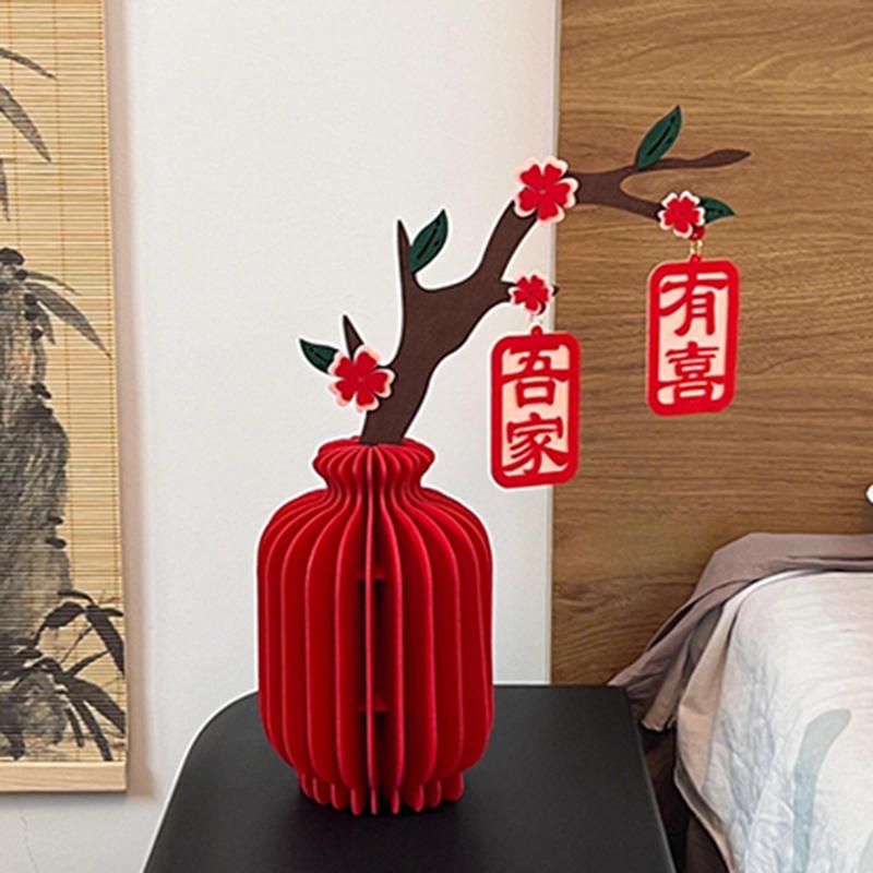 Red Traditional Wedding Wall Stickers Chinese Wedding Wall Decoration Decal Party Supplies Bow Decorative Door Stickers Gifts