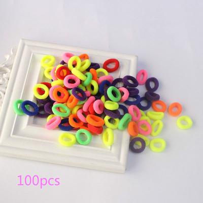 100 fasce per capelli per ragazze, colorate, elastiche per capelli, corde per legare le gengive, per bambini, elastico per coda di cavallo