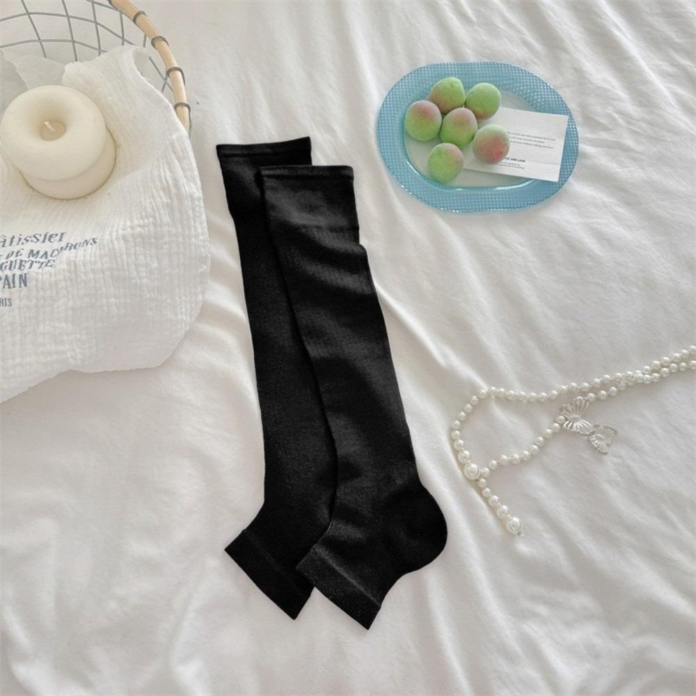New Ultra-Thin Lolita Socks Solid Color Calf Socks Ice Silk Socks Breathable Japanese Style JK Style Socks Sweet Girls One Size