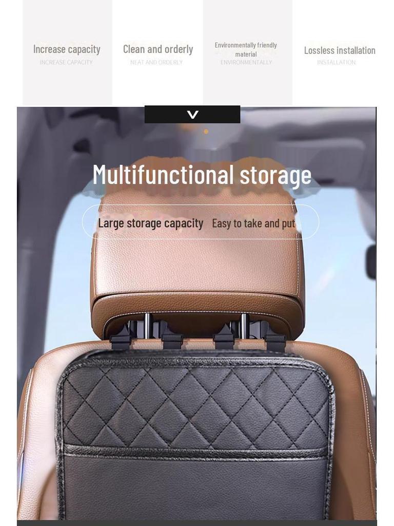 Kofferraum-Organizer und Stauraum an der Rückenlehne mit Leder-Mülleimer