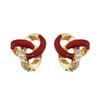 Cross-woven Stud Earrings with Glaze, Niche-style Earrings, Retro and Luxurious, High-end and Versatile Accessory