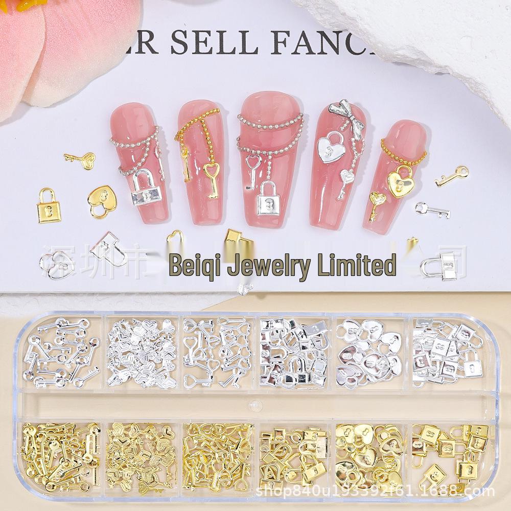 

3D Mini Manicure Heart Lock Charms – DIY Nail Accessories