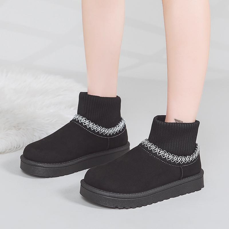 Mode 2025 Damen Schneestiefel Lässig Stickerei Weiche Dicke Sohle Kurzer Plüsch Schneestiefel Winter Neue Mode Warme Strickstiefel Schuhe