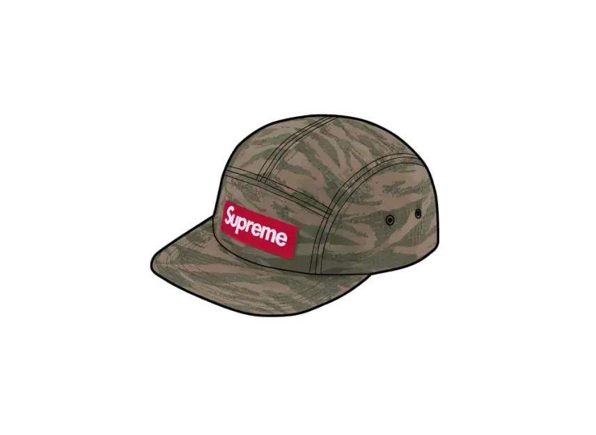 777182 Supreme Tiger Camo Ripstop Camp Cap Olive One-Size