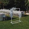 Elegant White Wedding Arch Stand, 1x0.75m Rectangular Iron Frame, Modern Floor Standing Ceremony Backdrop,Sturdy 8kg Capacity
