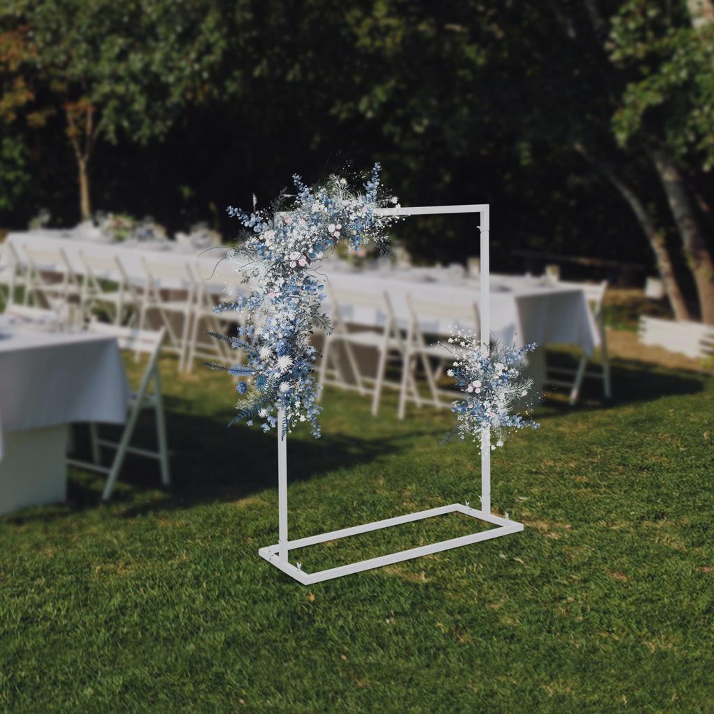 Elegant White Wedding Arch Stand, 1x0.75m Rectangular Iron Frame, Modern Floor Standing Ceremony Backdrop,Sturdy 8kg Capacity