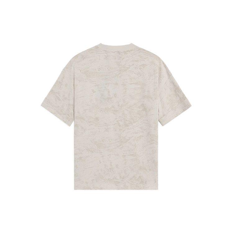 Li Ning T Shirts Men's Pearl White Crew Neck Moderate Straight Fit AHSS209-2