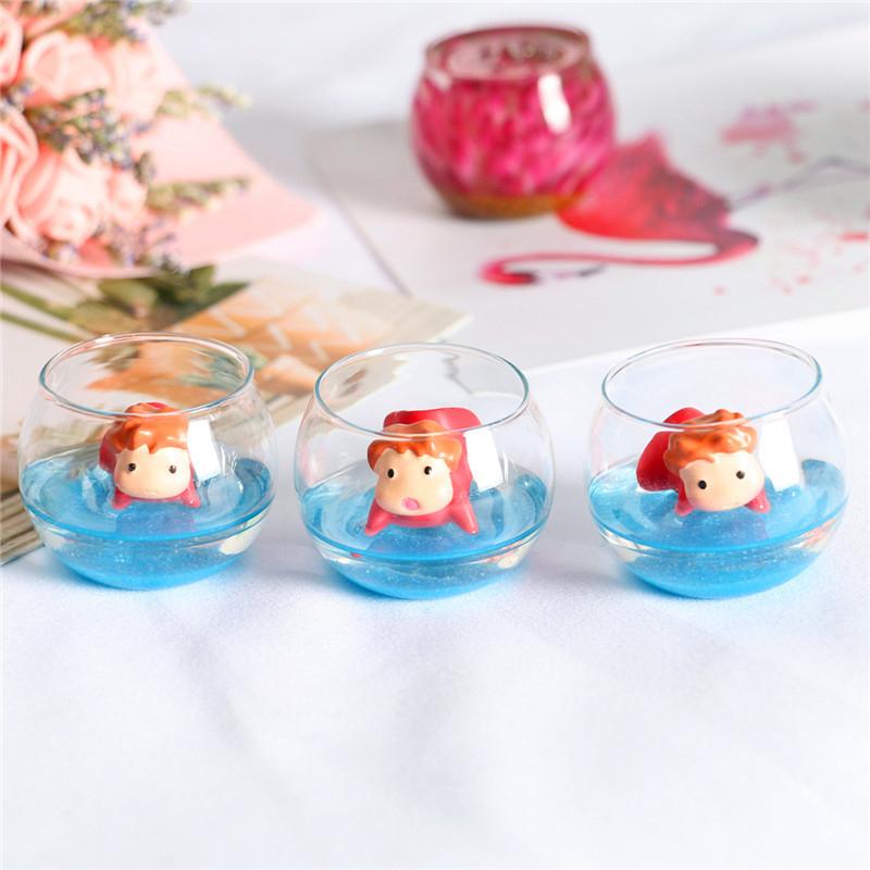 Anime gullfisk prinsesse Ponyo mikro landskapspynt mini lysende gullfisk ji glass diy skrivebordsmodell dukkehusdekor leker