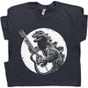 Guitar Shirt Cool Funny Guitar Shirt for Men Women Guys Boy Dinosaur Playing Acoustic Guitar T Shirt Vintage Rock Graphic Tee