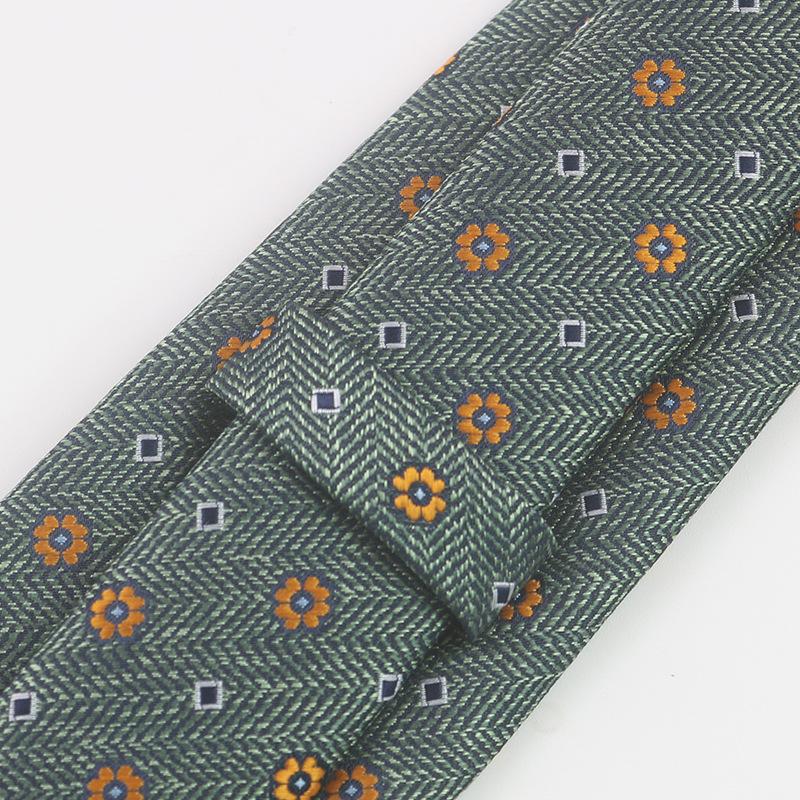 Men'S Business Gentleman'S Suit Wedding Meeting Pattern Host High-End Jacquard Green 8Cm Hand Tie